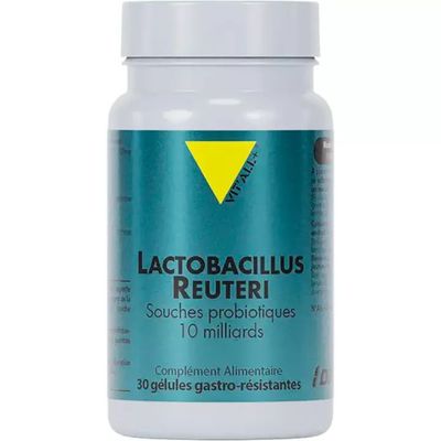 Lactobacillus gasseri Vit'all+ 60 gélules gastro-résistantes apportant 10 milliards d'UFC par gélule.
