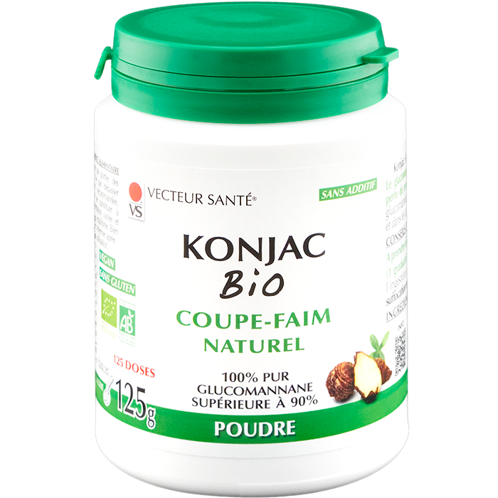 Konjac 125 g Bio Konjac Bio poudre 125 g glucomannane Vecteur Sante bio vegan sans gluten