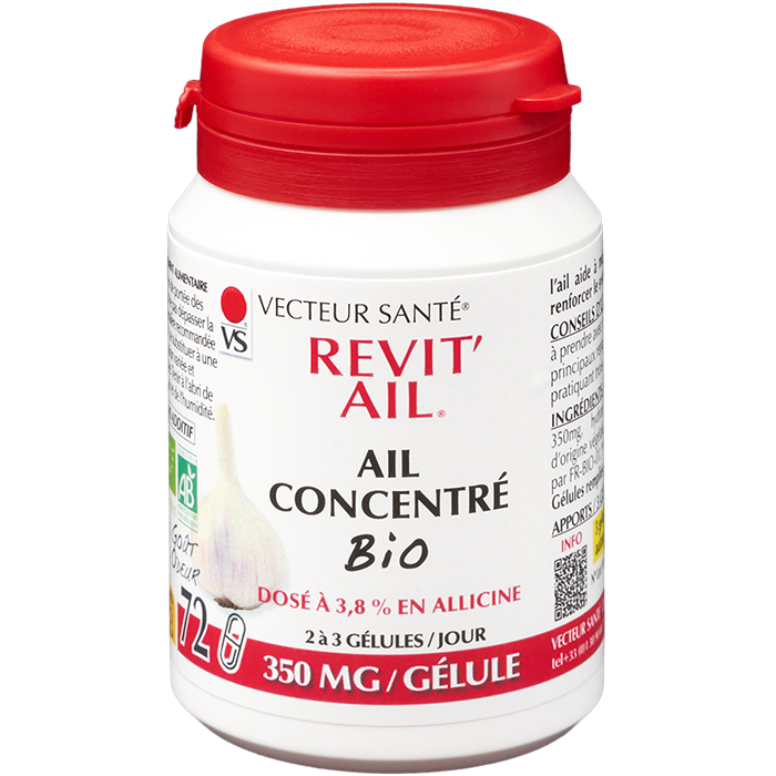 Revit'Ail 72 gélules Bio (Ail concentré) REViTAIL ail concentre bio 72 gelules allicine allium sativum vegan France