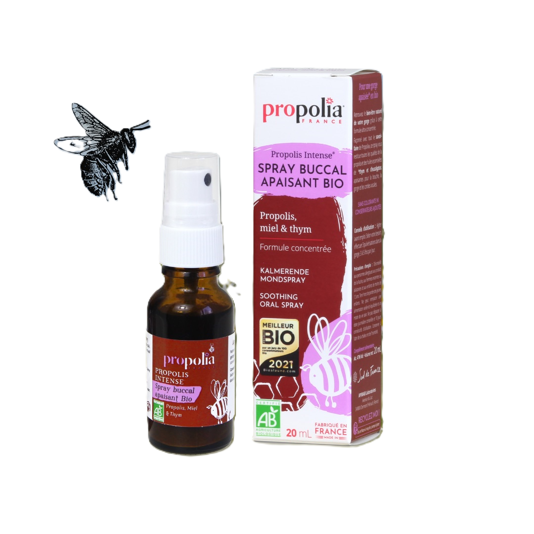 Spray buccal apaisant 20 ml Bio spray buccal apaisant bio propolis intense propolia 20 ml thym eucalyptus