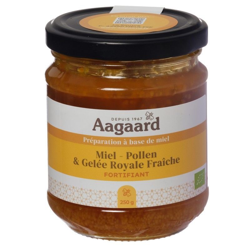 miel pollen gelee royale bio 250g aagaard preparation ruche naturelle