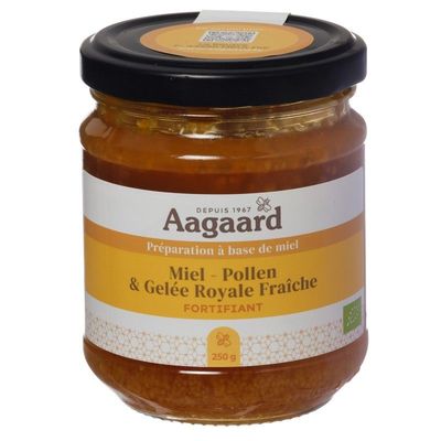 miel pollen gelee royale bio 250g aagaard preparation ruche naturelle