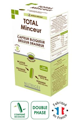 Total Minceur 60 comprimés total minceur 60 comprimes nutrigee complement alimentaire nopal the vert guarana programme minceur