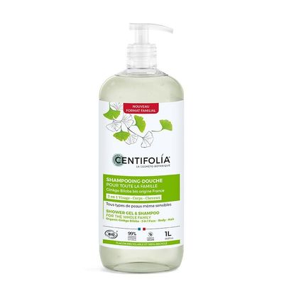 Shampooing Douche 1 L shampooing douche centifolia 1l ginkgo biloba bio visage corps cheveux peau sensible