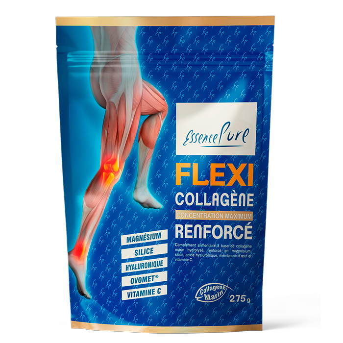 Collagène marin hydrolysé doypack en poudre 275 g, enrichi en magnésium, vitamine C, silice et acide hyaluronique