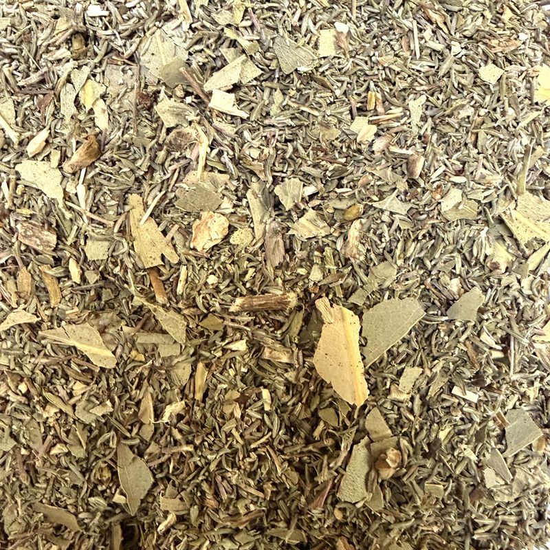 Tisane Respiration BIO en vrac 150 g Mélange de plantes biologiques composant la Tisane Respiration : thym, eucalyptus, bouillon blanc et guimauve en vrac.