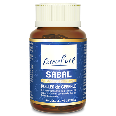 Sabal 30 gélules, marque EssencePure à base de Serenoa repens, pollen de céréale et bêta-sitostérol
