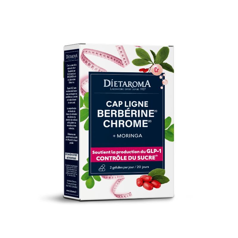 Cap Ligne Berbérine Chrome Diétaroma avec berbérine, chrome et moringa – 40 gélules