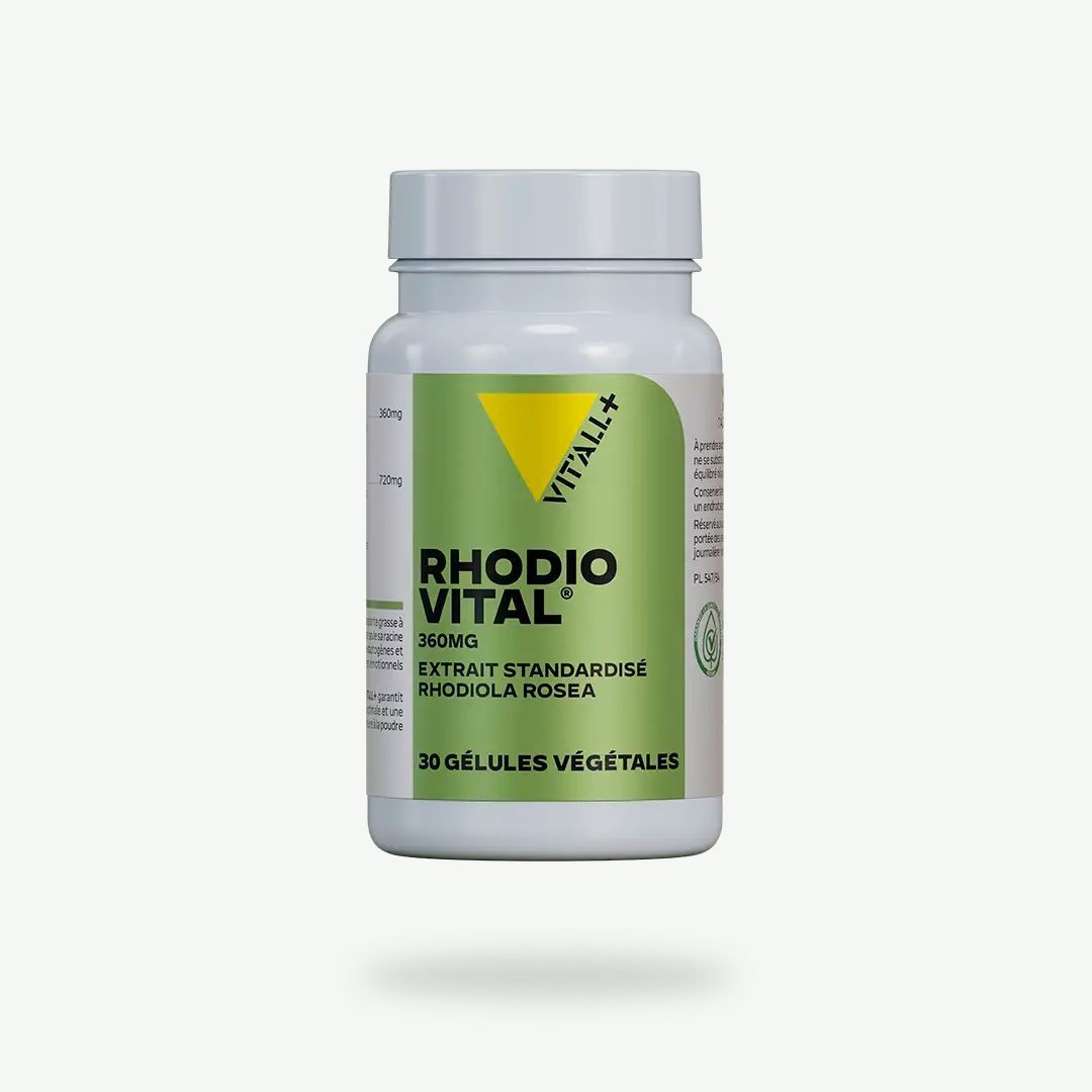 RHODIO VITAL® Rhodiola Vit’All+ – Extrait de racine 360 mg standardisé à 3 % de rosavines et 1 % de salidroside – 30 gélules