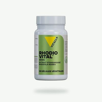 RHODIO VITAL® 360 mg – 30 gélules RHODIO VITAL® Rhodiola Vit’All+ – Extrait de racine 360 mg standardisé à 3 % de rosavines et 1 % de salidroside – 30 gélules