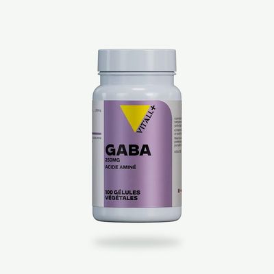 GABA 250 mg – 100 gélules GABA 250 mg Vit’All+ – Acide gamma-aminobutyrique dosé à 250 mg par gélule végétale – 100 gélules