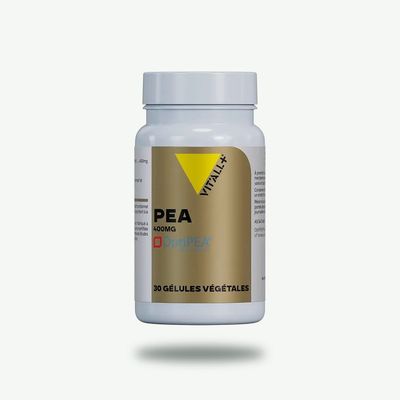 PEA 400 mg – 30 gélules PEA 400 mg Vit’All+ – Palmitoyléthanolamide OptiPEA® breveté, micronisé et hydrodispersible – 30 gélules