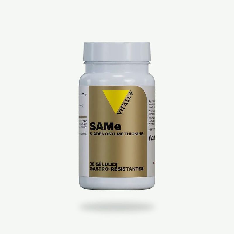 SAMe S-Adénosylméthionine Vit’All+ – 200 mg obtenus par fermentation levurienne – Gélules végétales DRcaps® gastro-résistante