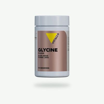 Glycine en poudre – 150 g Glycine en poudre Vit’All+ – 100 % glycine cristallisée sous forme libre – 5 g par dose – Pot de 150 g