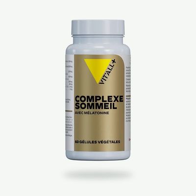 Complexe Sommeil Vit’All+ – Mélatonine, passiflore, eschscholzia, mélisse, L-Tryptophane et L-Théanine – 60 gélules
