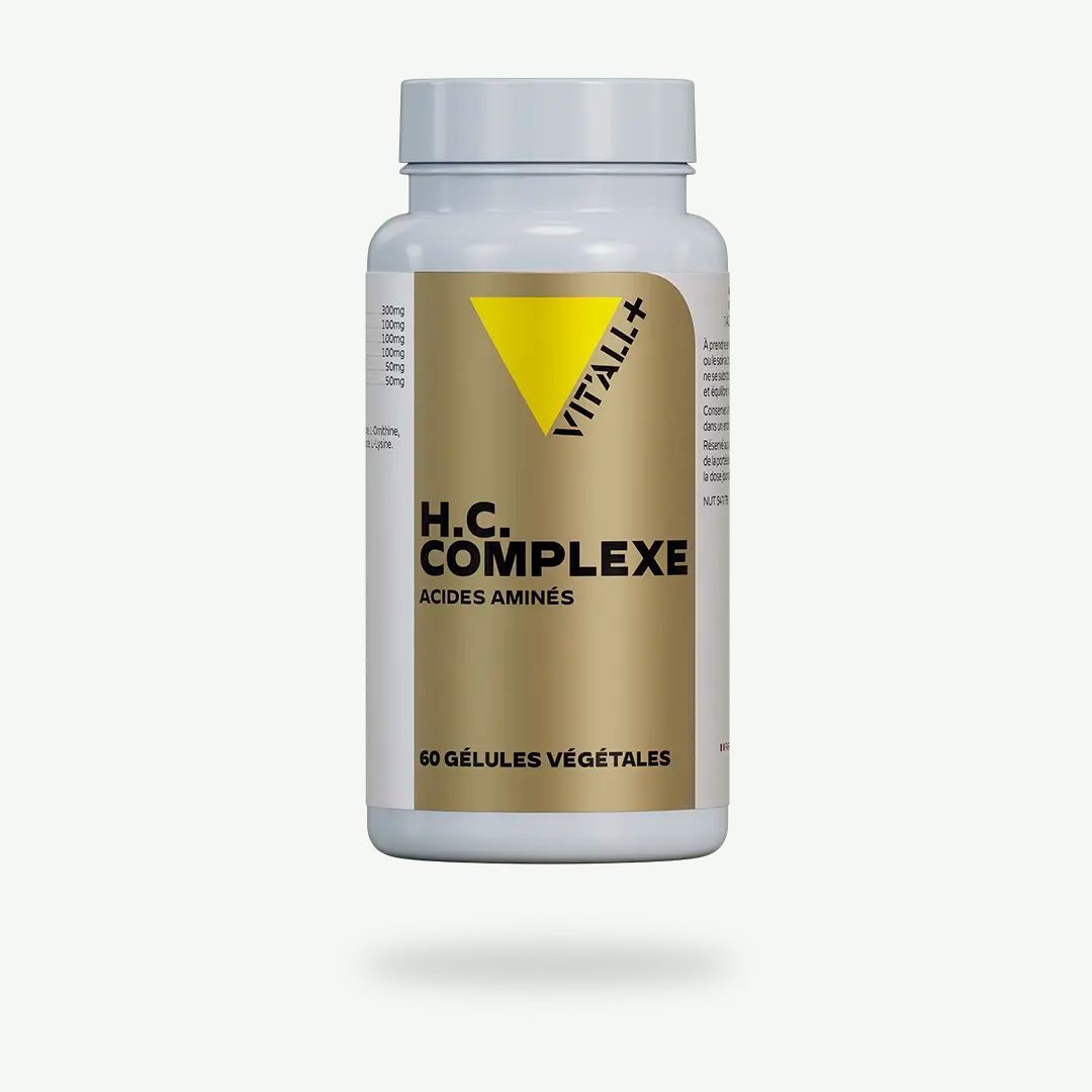 H.C. COMPLEXE – 60 gélules H.C. COMPLEXE Vit’All+ – L-Arginine, L-Glutamine, L-Ornithine, glycine, L-Lysine et ornithine alpha-cétoglutarate – 60 gélule