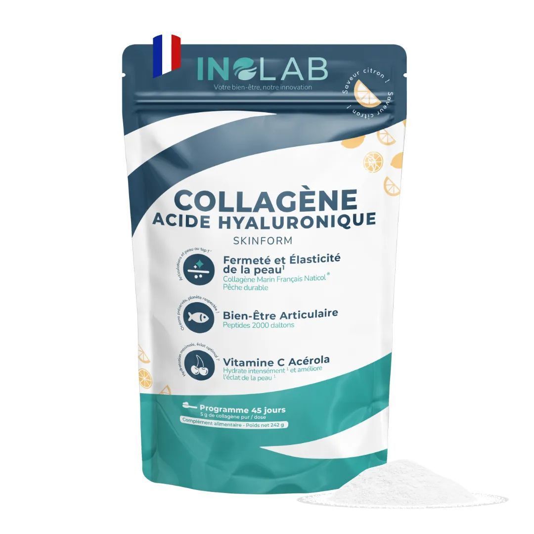 SkinForm Collagène Marin Naticol Laboratoire Inolab avec acide hyaluronique et vitamine C – saveur fruits rouges