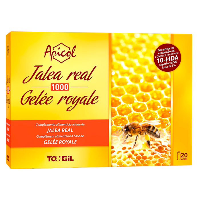 Gelée Royale 1000 Apicol – 20 fioles Gelée Royale 1000 Apicol – 1 000 mg de gelée royale fraîche, 10-HDA – 20 fioles