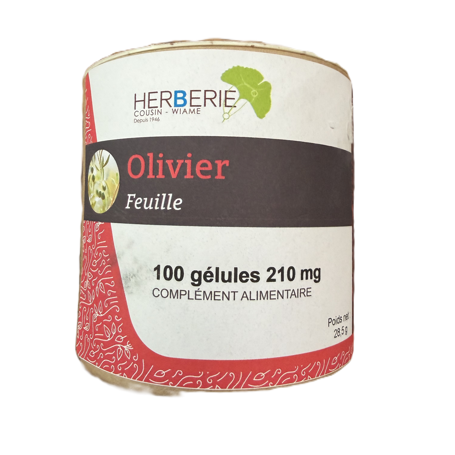 Olivier Feuille – Poudre de Olea europaea – 210 mg par gélule végétale g par gélule végétale – Pot de 100 gélules