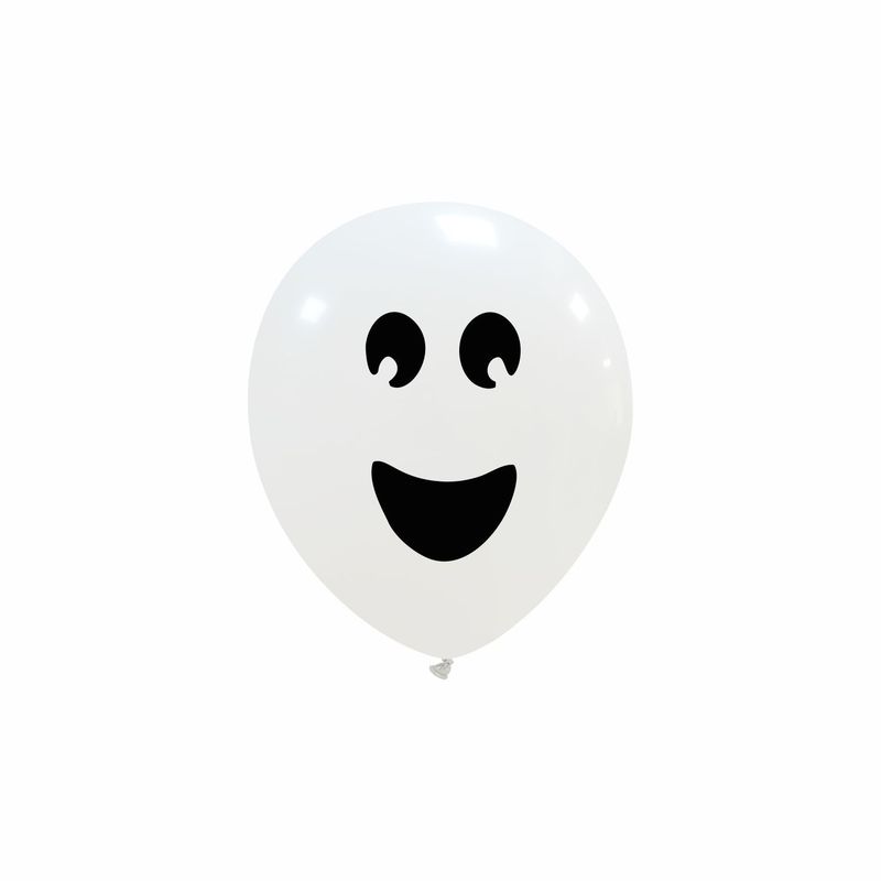 5 inch Happy Ghost Face Custom Printed Latex