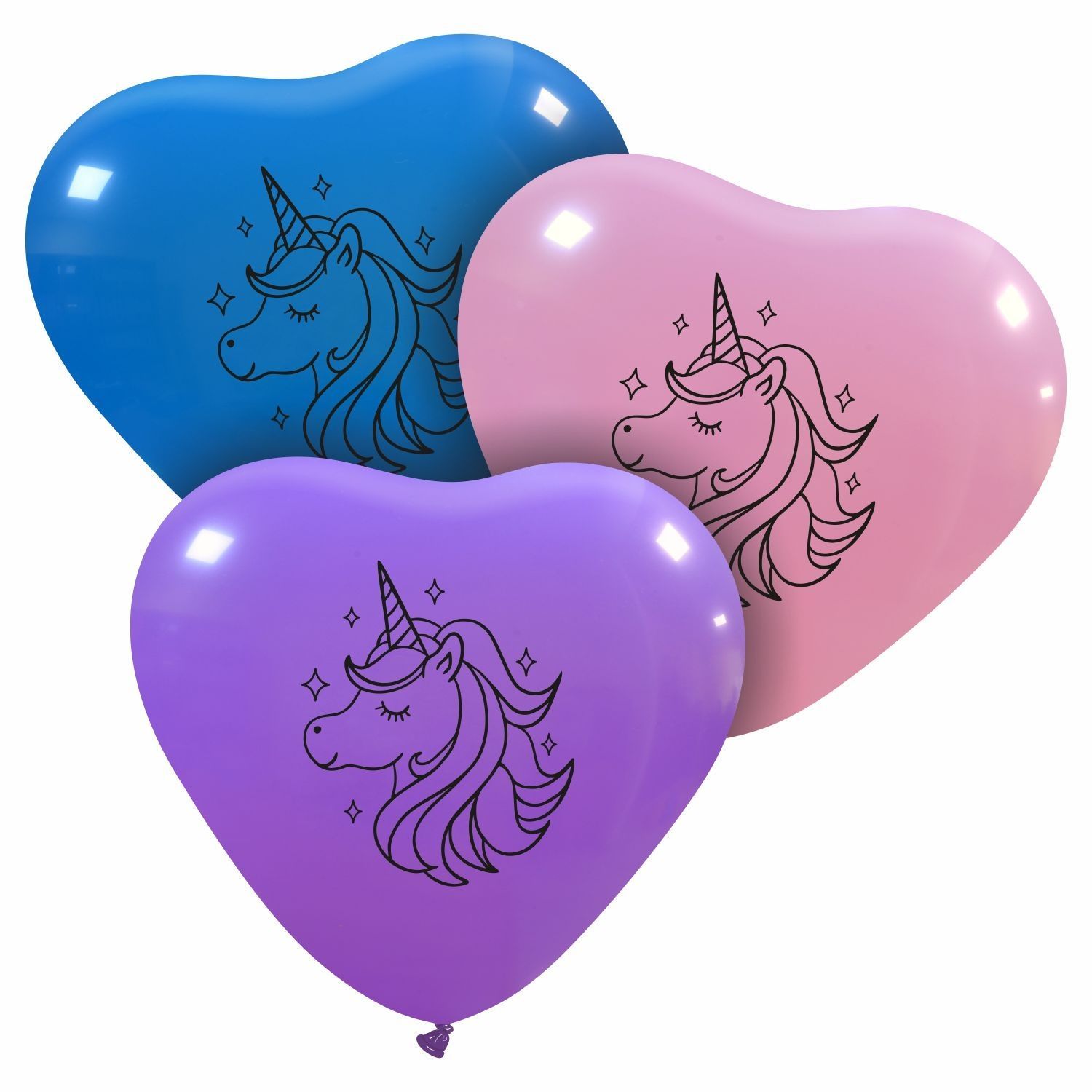 7 inch Unicorn Heart Custom Printed Latex (Assorted)