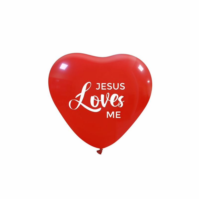 7 inch Jesus Loves Me Heart Custom Printed Latex
