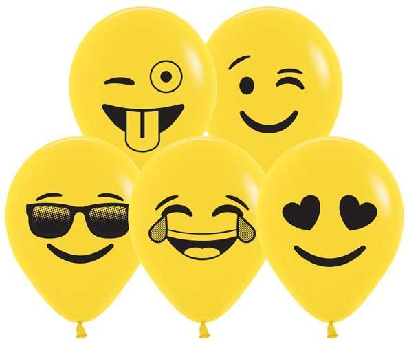 5 inch Emoji Assorted Face Printed Latex