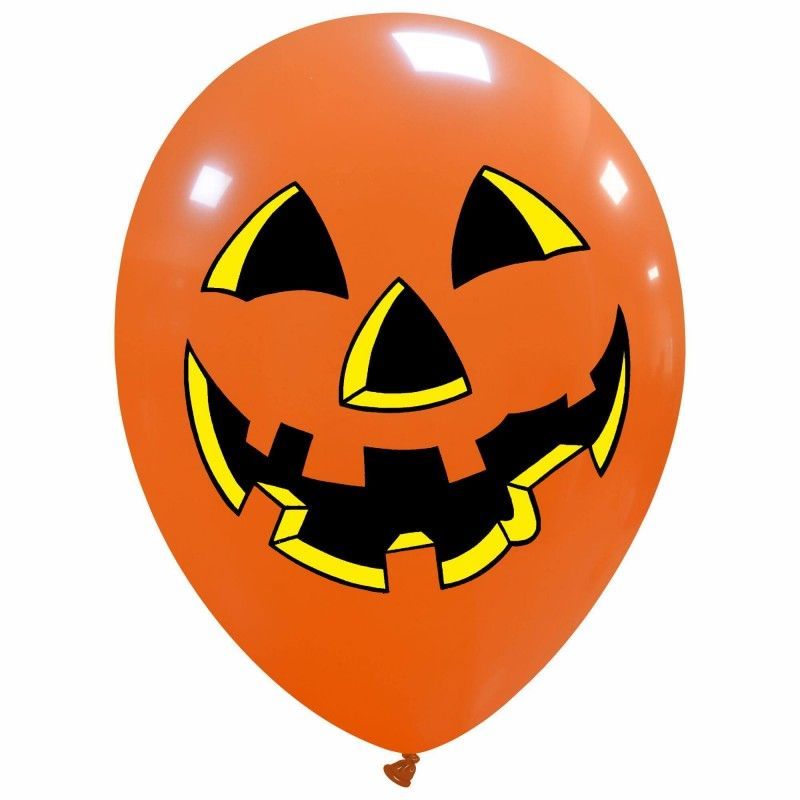 12 inch Pumpkin Face 2 Color Printed Latex