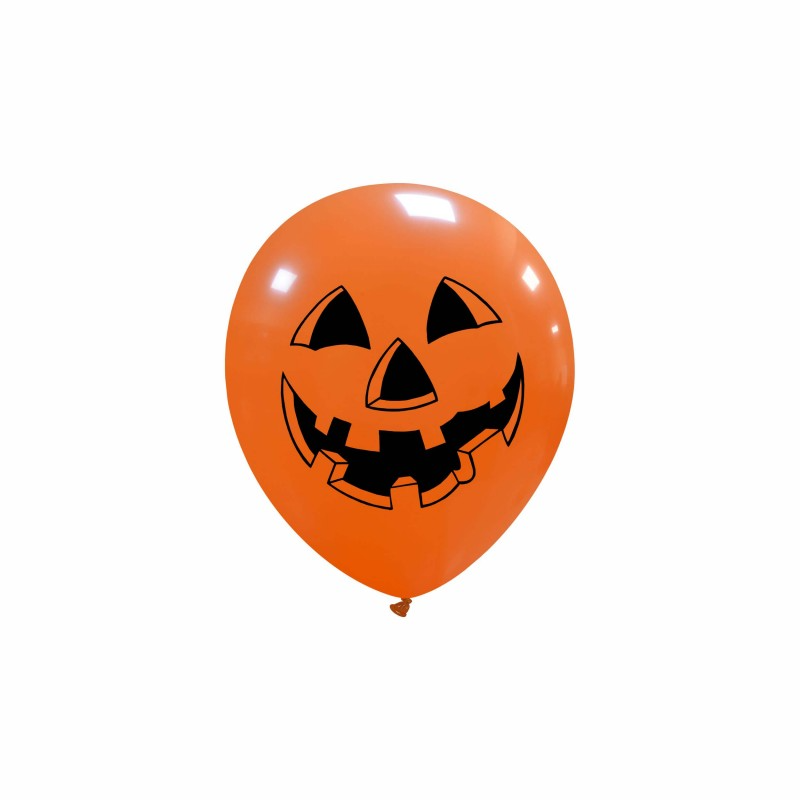 5 inch Pumpkin Face Printed Latex