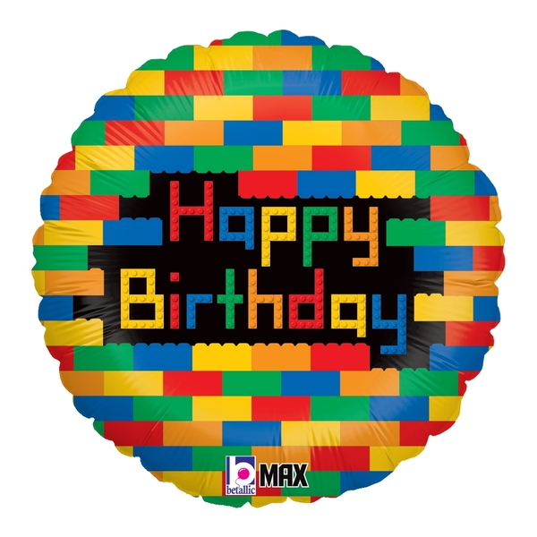 18 in Birthday Blocks Foil (5 Pack)