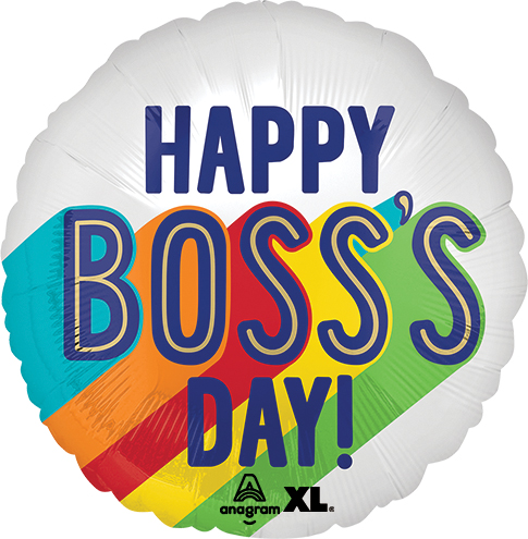 18 in Satin Boss's Day Stripes Foil (5 Pack)