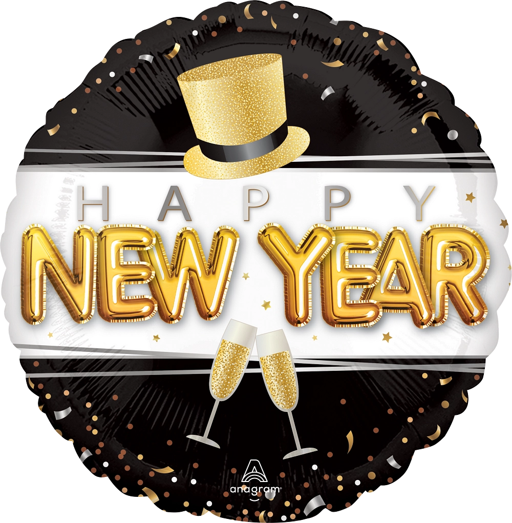 18 in Pop Clink Cheers New Years Foil (5 Pack)