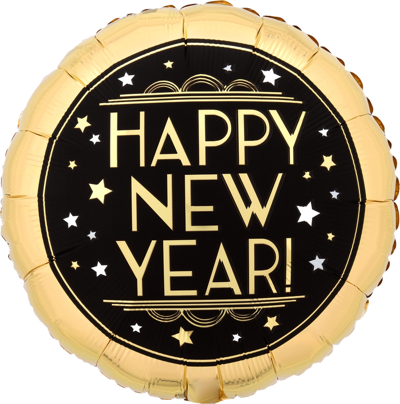 18 in Vintage Satin New Year Foil (5 Pack)