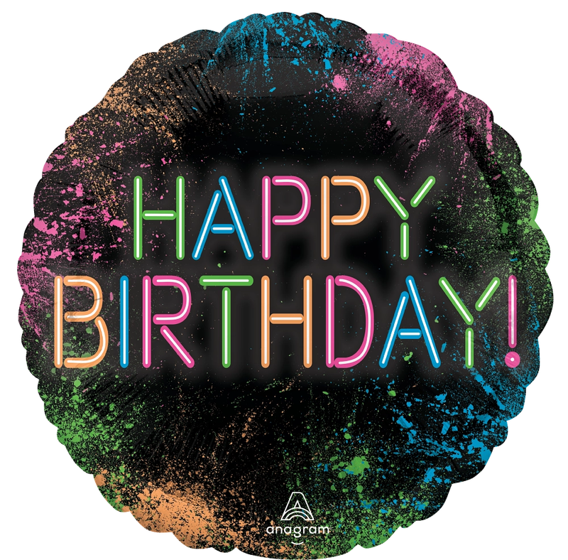 18 in Let's Glow Crazy Birthday Foil (5 Pack)