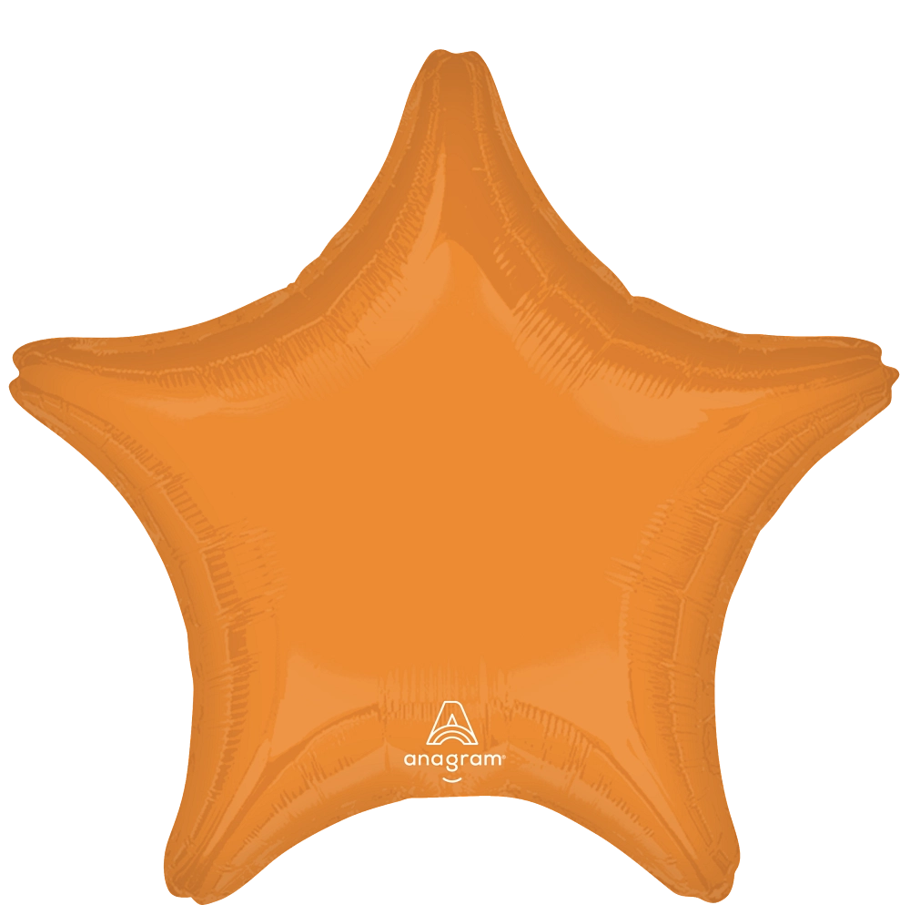 18 in Vibrant Orange Star Foil (5 Pack)