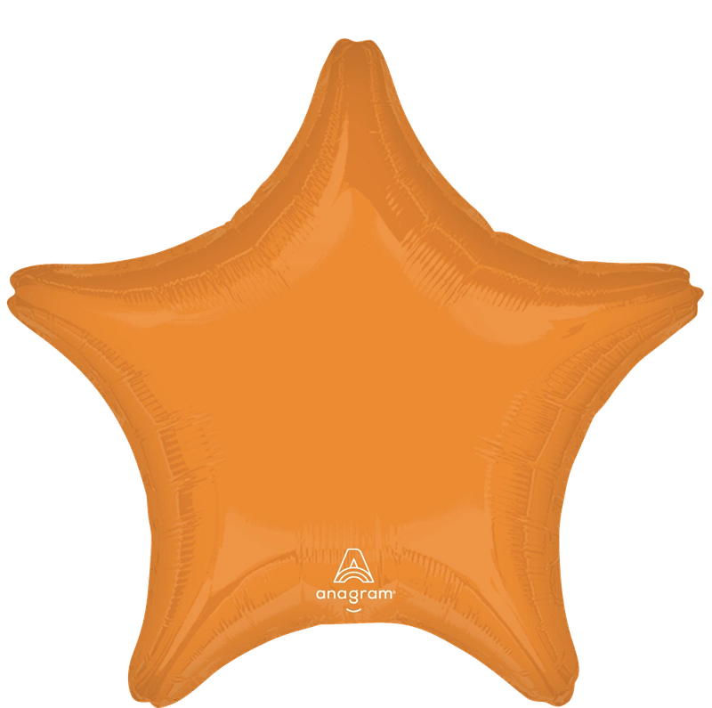 18 in Vibrant Orange Star Foil (5 Pack)