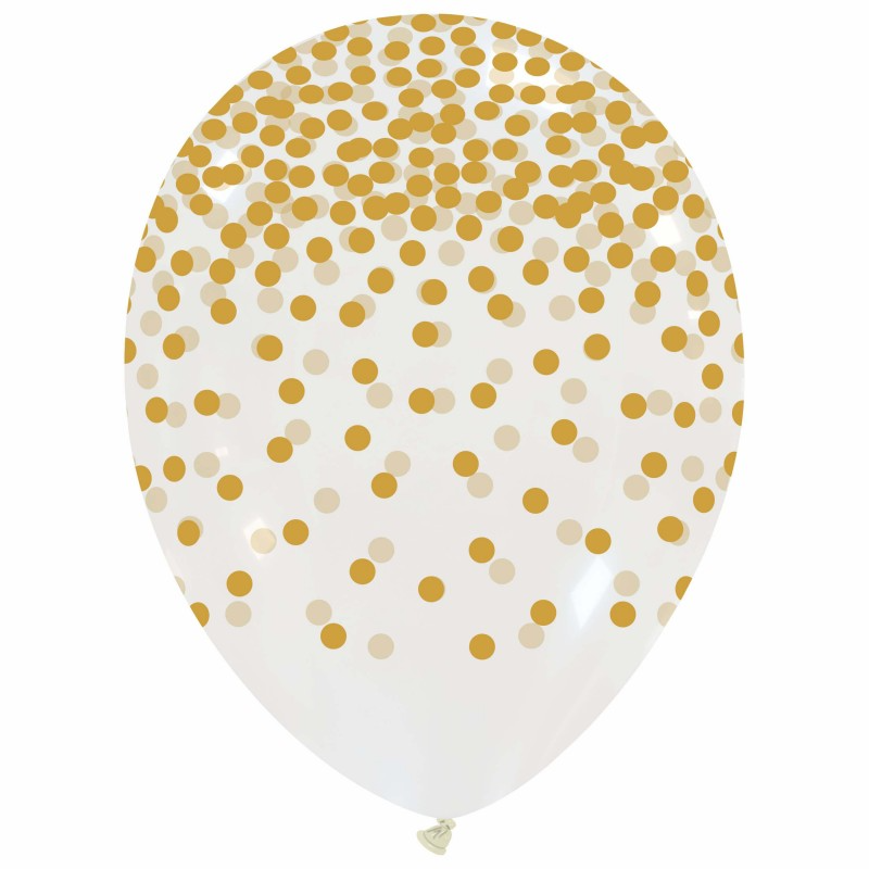 12 inch Gold Confetti Rain Printed Latex