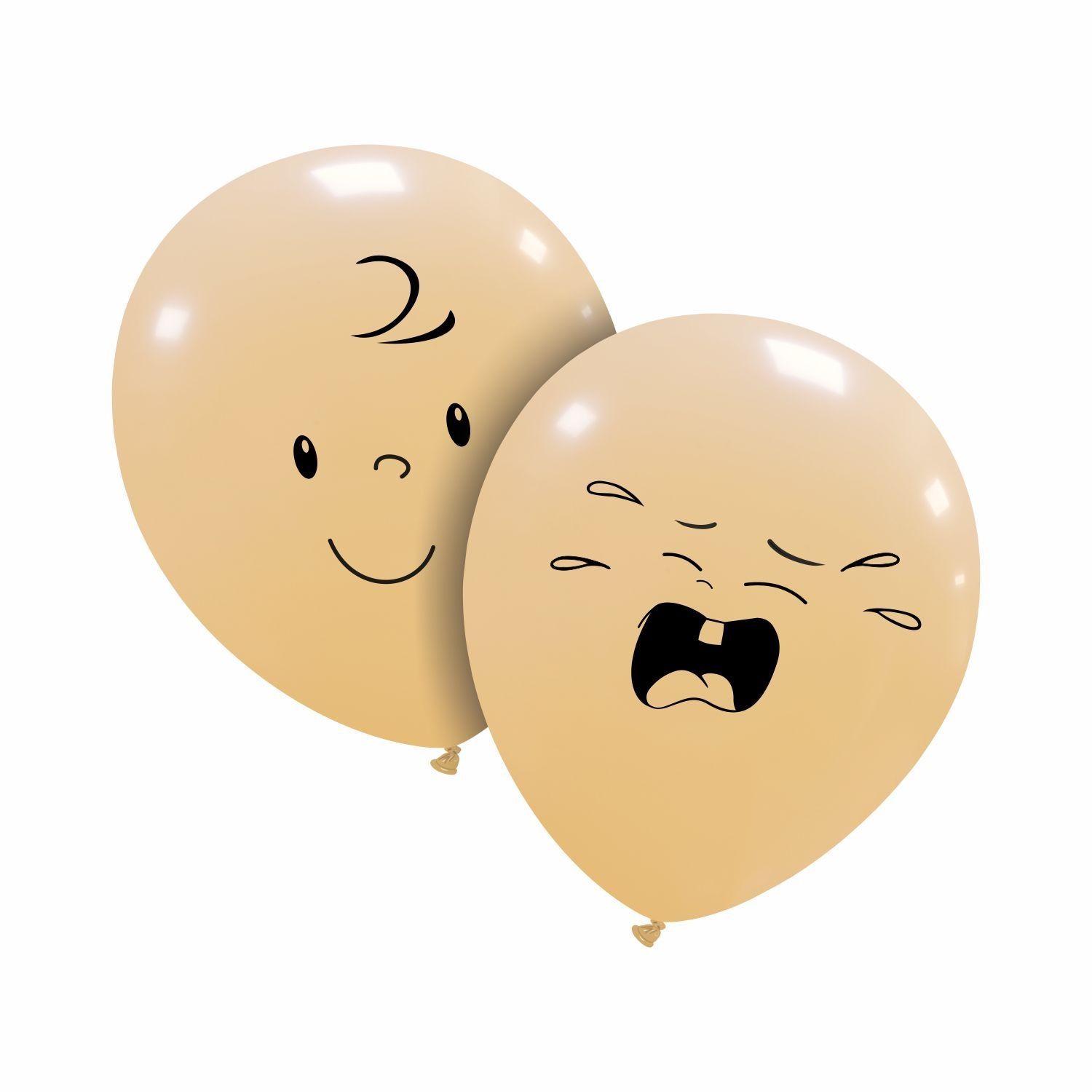 5 inch Happy/Sad Baby Face Custom Printed Latex