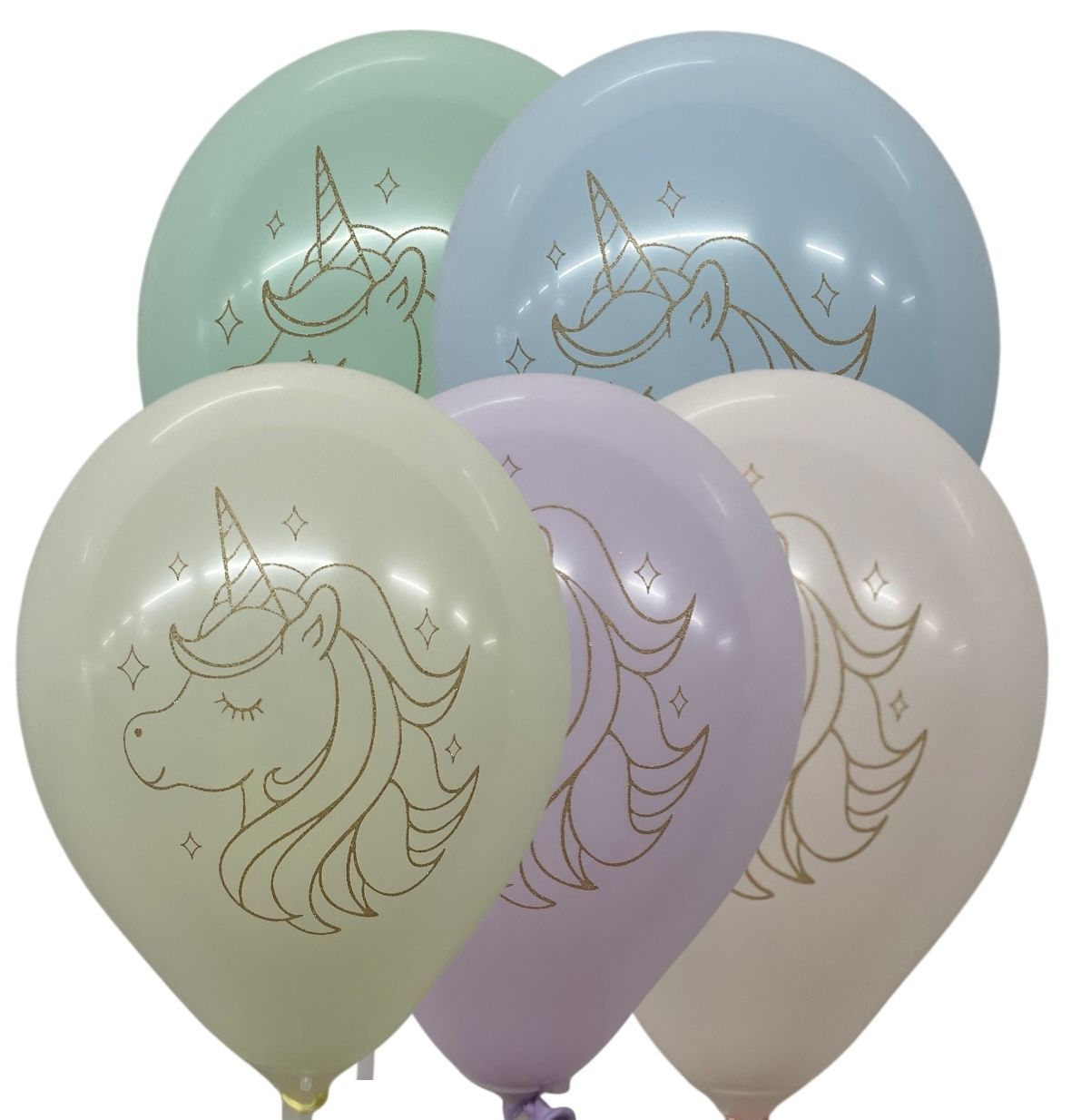 5 inch Pastel Unicorn Custom Printed Latex Sempertex
