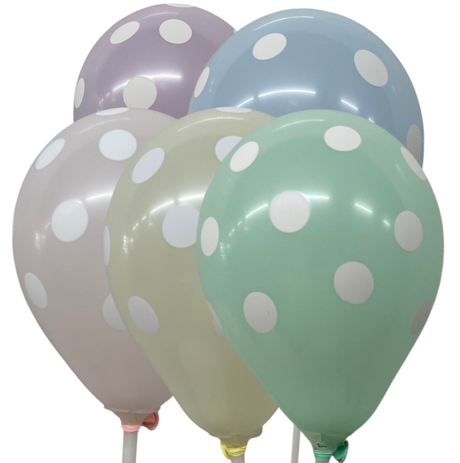 5 inch Pastel Polka Dots Custom Printed Latex Sempertex