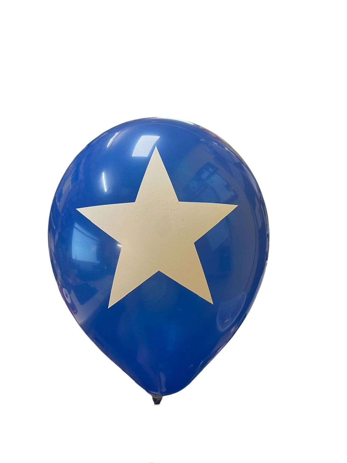 12 inch White Star Side Print on Blue - Custom Printed Latex
