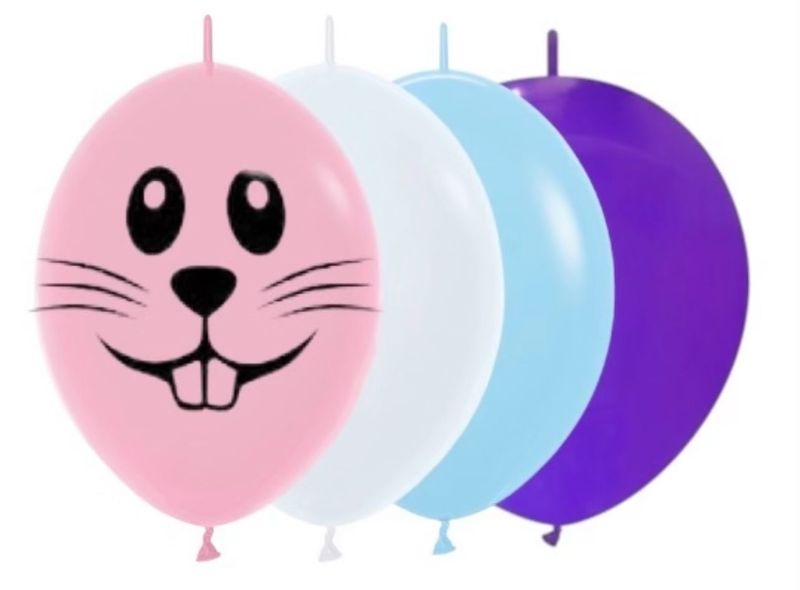 6 inch Bunny Face Custom Printed Linking Latex