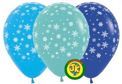 5 inch Fashion Assorted Snowflakes - JK Exclusive Custom Printed Latex On Sempertex