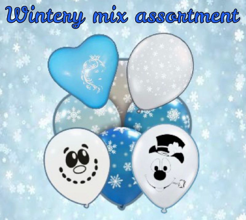 5 inch Wintery Mix Assortment Printed Latex - Limited Edition