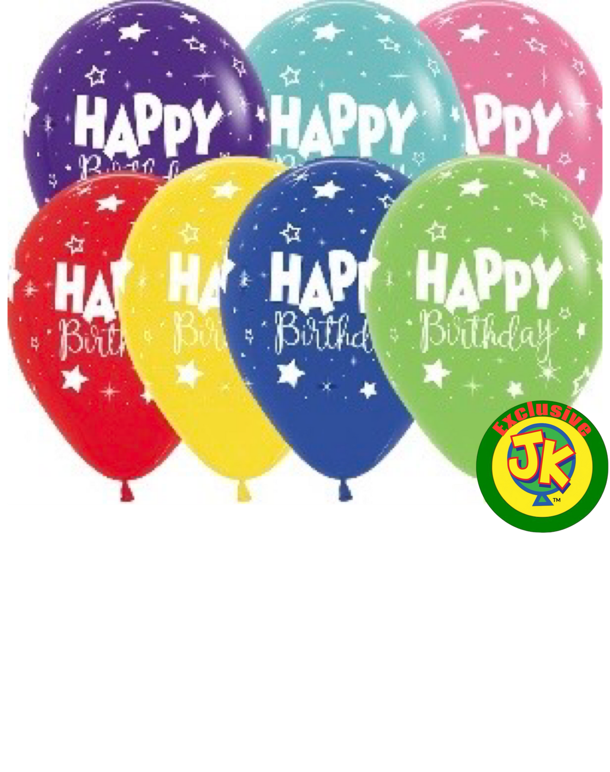 11 inch  Fantasy Happy Birthday Assortment - JK Exclusive Custom Printed Latex on Sempertex
