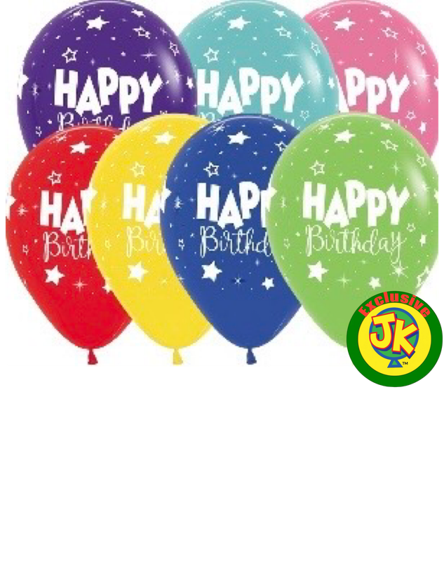 11 inch  Fantasy Happy Birthday Assortment - JK Exclusive Custom Printed Latex on Sempertex