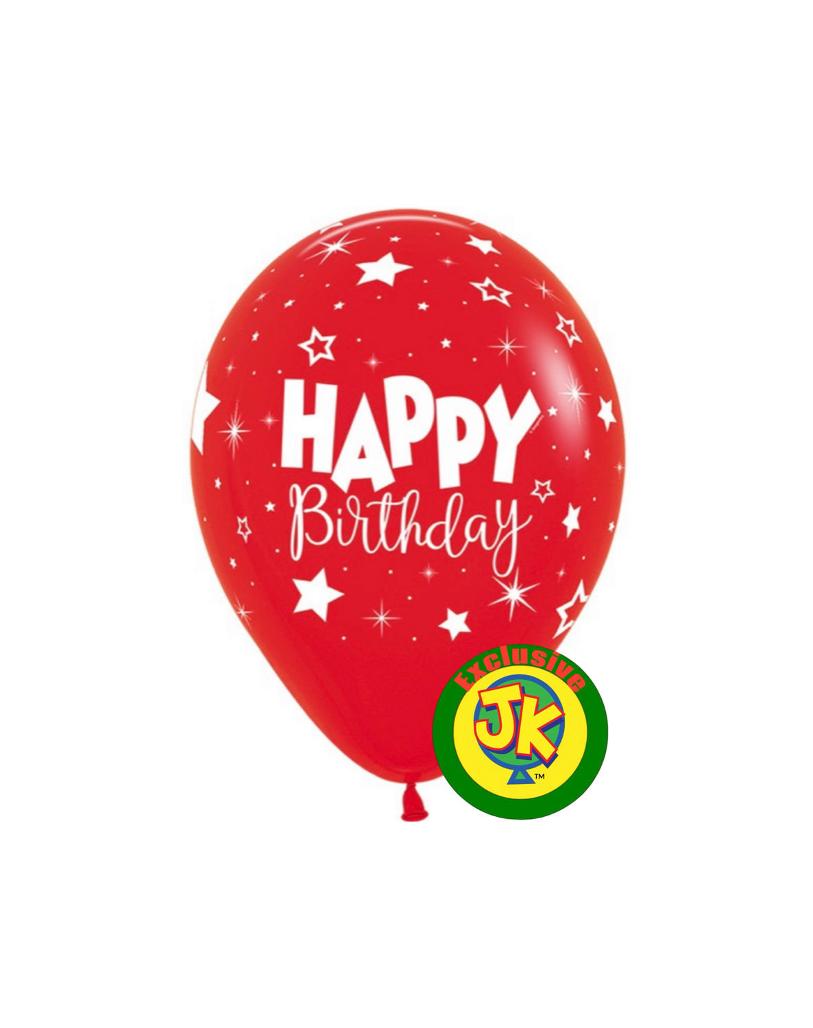 11 inch  Fantasy Happy Birthday Print on RED - JK Exclusive Custom Printed Latex on Sempertex