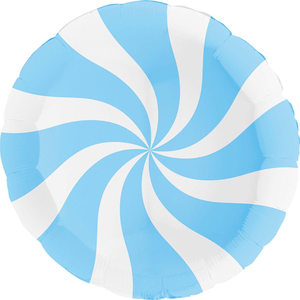 18 in Peppermint Candy Foil - Sky Blue (5 Pack - FLAT) 18 in Peppermint Candy Foil - Sky Blue (5 Pack - FLAT)
