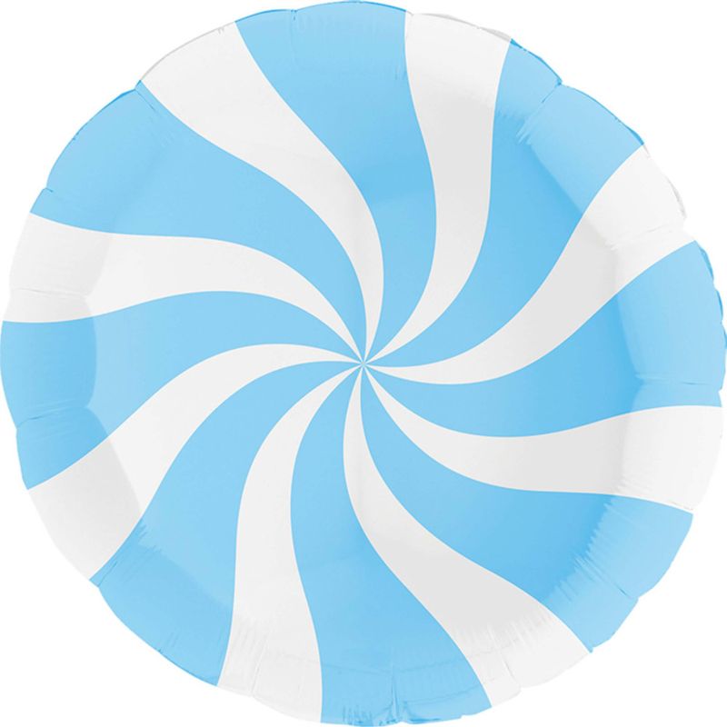 18 in Peppermint Candy  Foil - Sky Blue (5 Pack - FLAT)