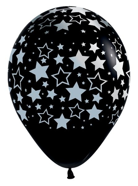 11 in Bold Stars Print on Deluxe Black Sempertex
